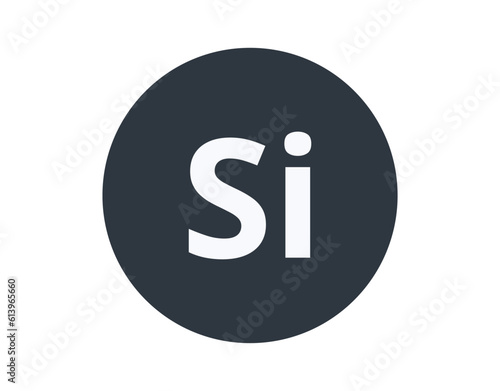 Isolated Silicon Chemical Element in a Circle

