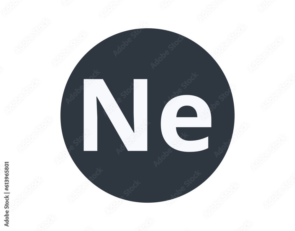 Isolated Neon Chemical Element in a Circle.
Isolated Neon Chemical Element in a Circle.
