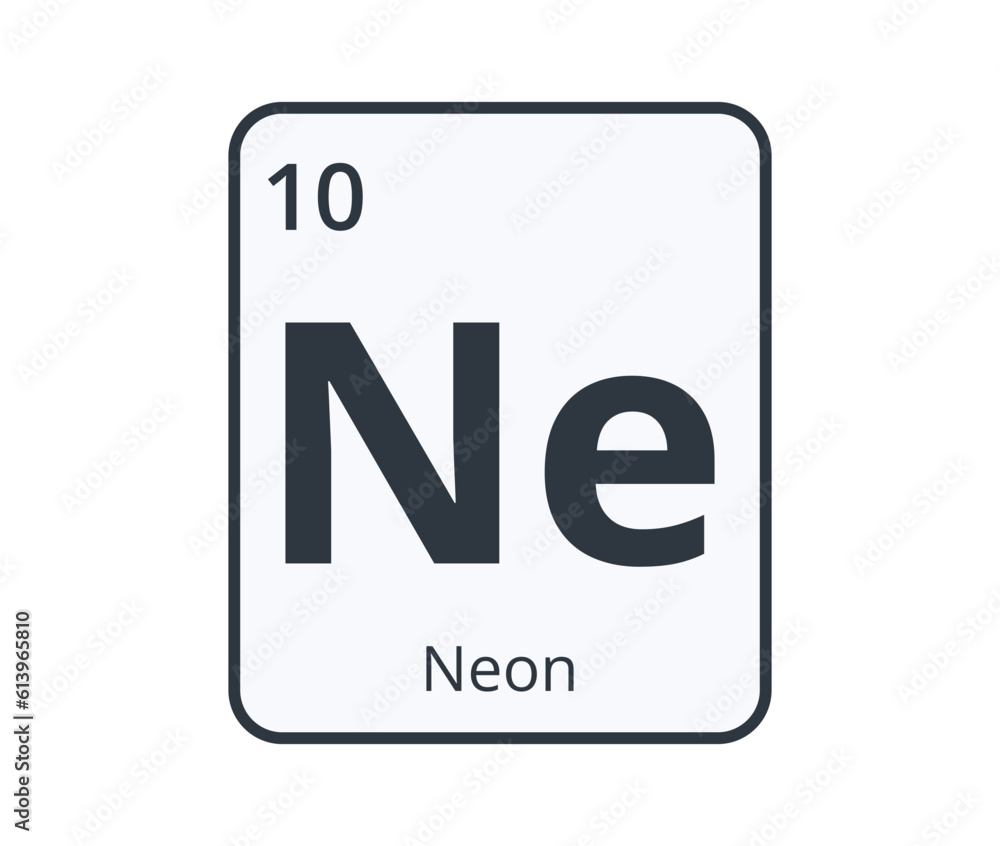 Neon Chemical Element Graphic for Science Designs.
Neon Chemical Element Graphic for Science Designs.
