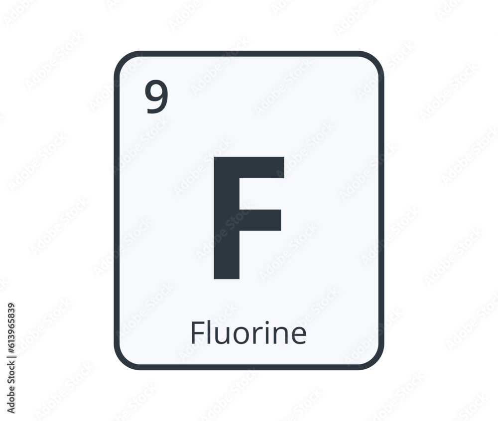 Fluorine Chemical Element Graphic for Science Designs.
Fluorine Chemical Element Graphic for Science Designs.