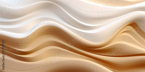 3d beige abstract wave background, ai generated