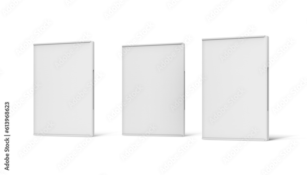 3 Blank Cases for DVD Or CD Disk 3D Illustration 3 Blank Cases for DVD Or CD Disk 3D Illustration