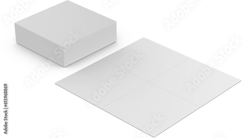 Board Game Packaging Blank Isolated 3D Rendering