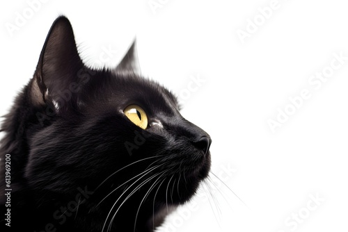 Portrait of a cat isolated on a white background , Copyspace
