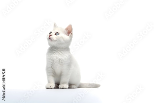 Portrait of a cat isolated on a white background , Copyspace
