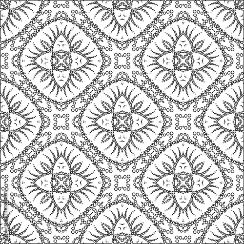 Wallpaper Mural Vector pattern with symmetrical elements . Modern stylish abstract texture. Repeating geometric tiles from striped elements. Black and white pattern. Torontodigital.ca