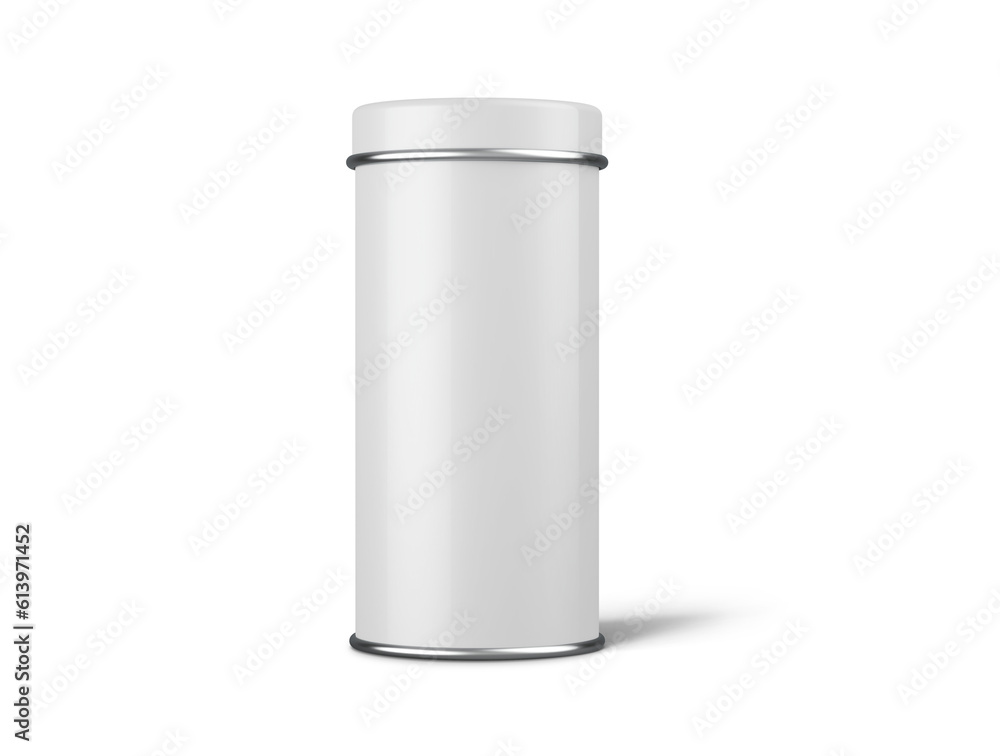 Food Gift Metal Tin Tube Box Container 3D Rendering Food Gift Metal Tin Tube Box Container 3D Rendering