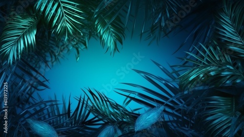 Tropical Palm Leaves Under Night Skies.