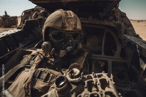 dirty old battle tank pilot