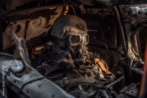 dirty old battle tank pilot