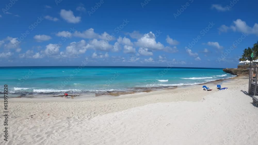 Varadero beach located in Cuba. Blue skies and crystal clear Caribbean sea. Varadero beach located in Cuba. Blue skies and crystal clear Caribbean sea.