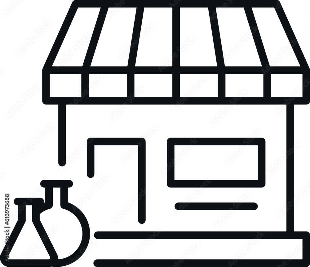 Laboratory Bulbs Isolated Line Icon. Perfect for web sites, apps, UI, internet, shops, stores. Simple image drawn with black thin line Laboratory Bulbs Isolated Line Icon. Perfect for web sites, apps, UI, internet, shops, stores. Simple image drawn with black thin line