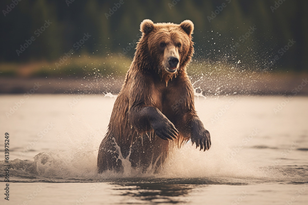 Brown bear in the lake Brown bear in the lake