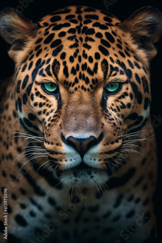 Animal Power - Creative and wonderful portrait of a male jaguar against dark background in detail true to the original and photo like © bmf-foto.de