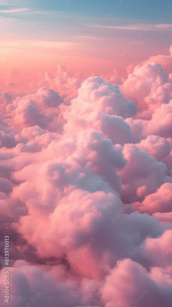 custom made wallpaper toronto digitalClouds with pastel sky. IA generative.