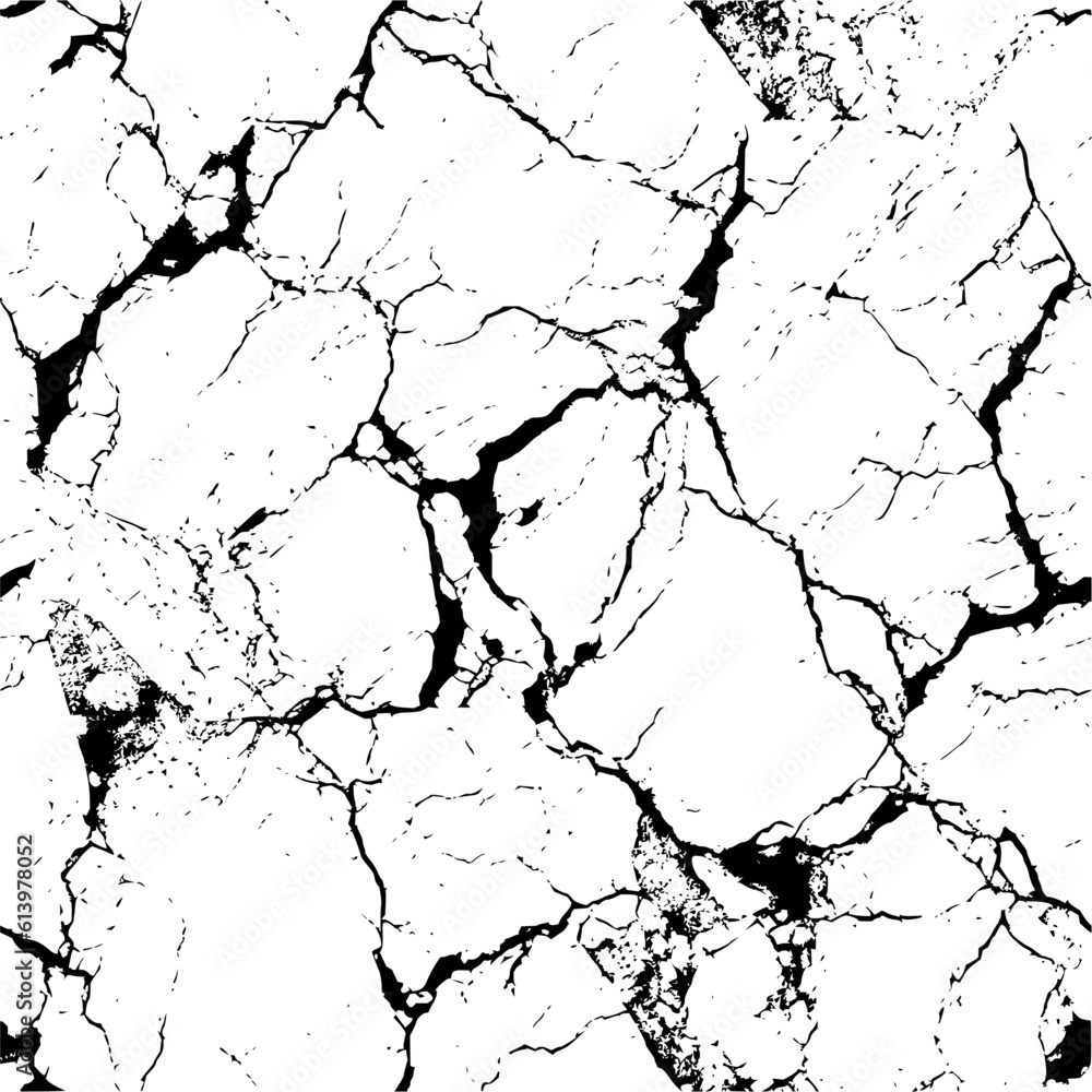 Cracked texture organic creepy grunge cracking old vintage marble stone pattern, seamless perfect repeating tile vector, stone concrete granite