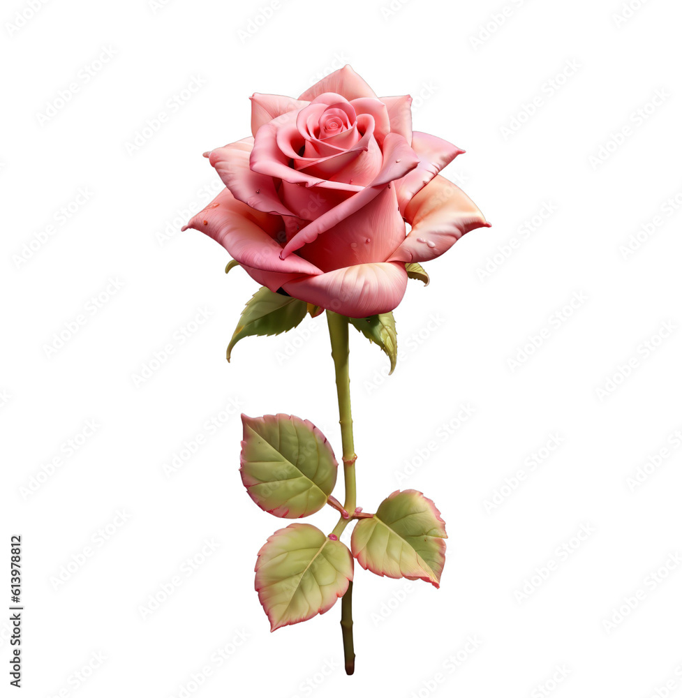 Obraz premium Pink rose flower isolated on transparent background, png