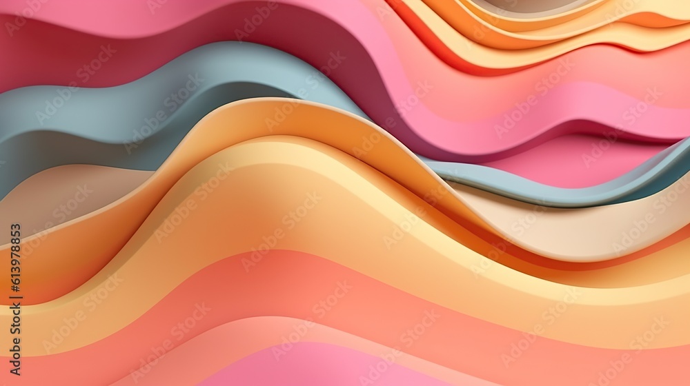Abstract background pastel 3d display pastel paper photo background display, 3d rendering Generative AI