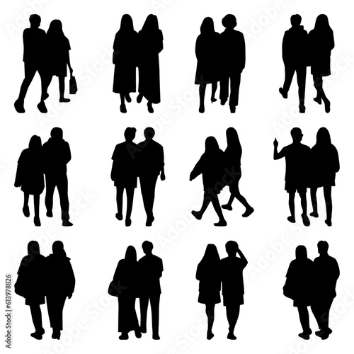 Vector Collection Set of Socialite People Silhouettes