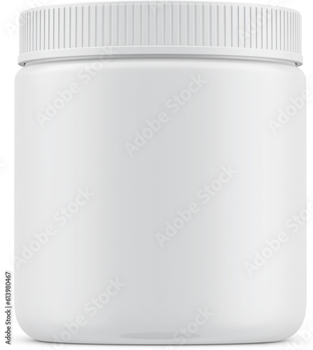 Nutrition Supplemet Plastic Bottle Jar Packaging Isolated 3D Rendering