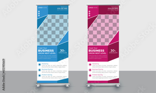 Corporate rollup banner template design, advertisement, pull up, rectangle background, vector illustration, business rollup, and display banner for your business company,