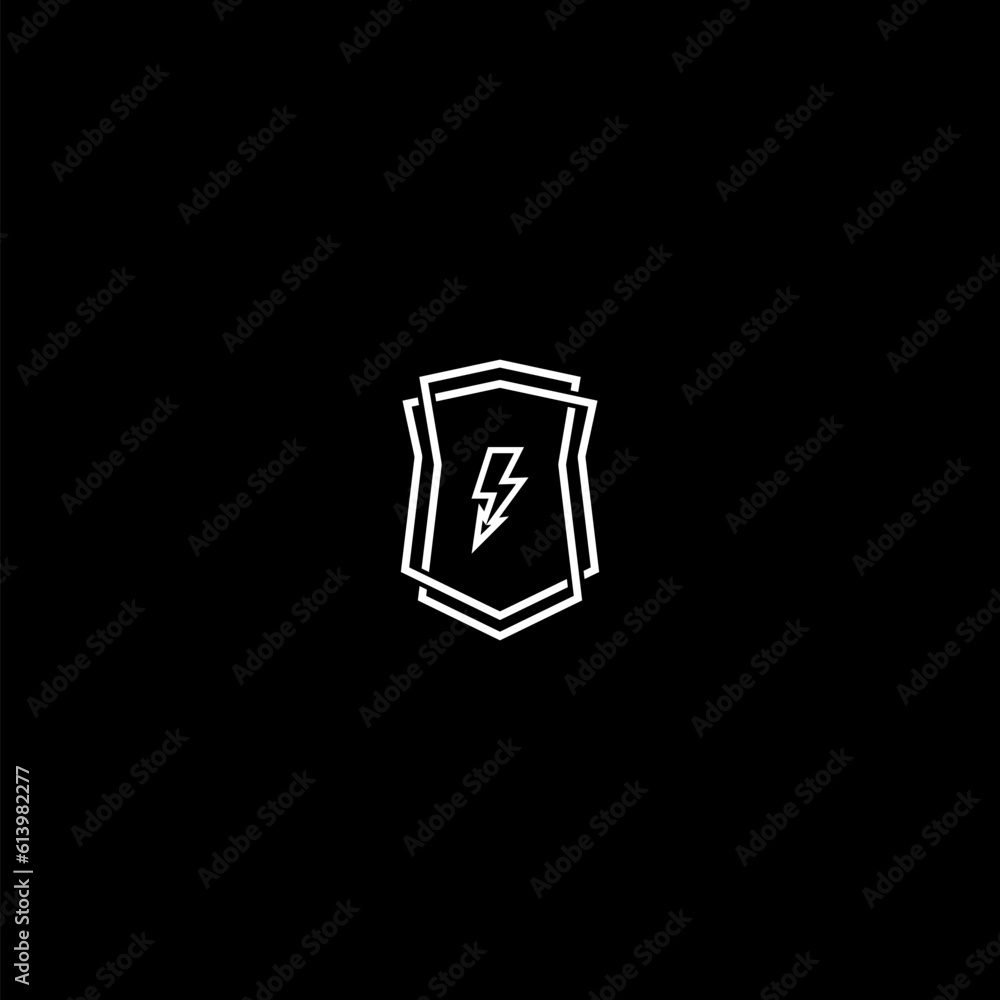 Power safety line icon isolated on dark background Power safety line icon isolated on dark background