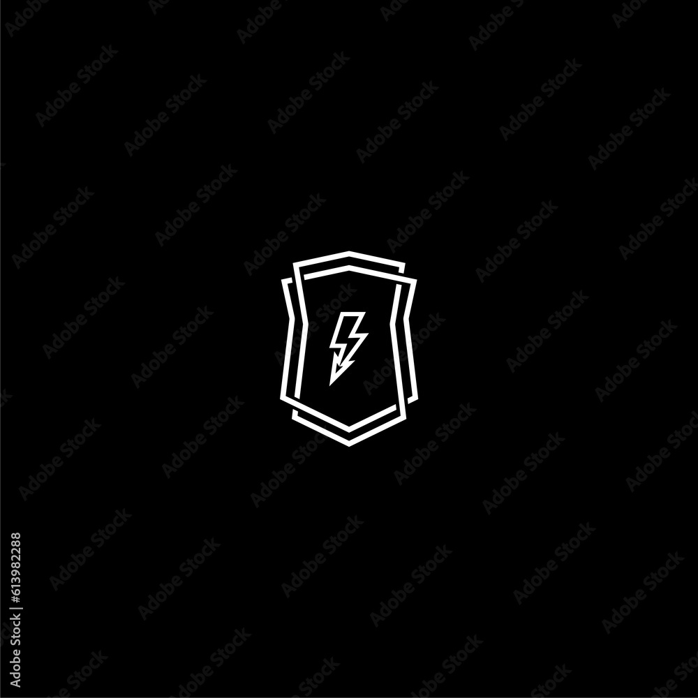Power safety line icon isolated on dark background Power safety line icon isolated on dark background