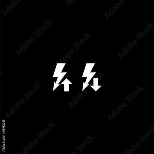 Free Download Energy reduction rising or falling icon isolated on dark background - GFXLoad
