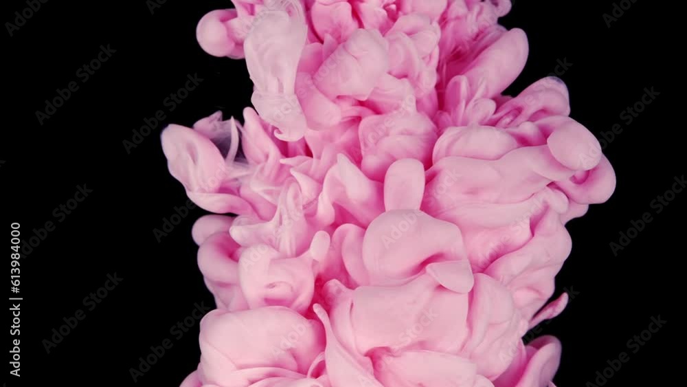 Fluid Art Magic: Pink Paint Drops Dissolving in Water, Unveiling Soft Colors in Slow Motion Fluid Art Magic: Pink Paint Drops Dissolving in Water, Unveiling Soft Colors in Slow Motion