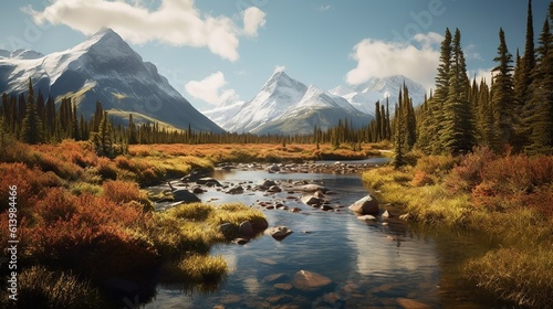 photos of rivers and mountains use a high - quality Generative AI