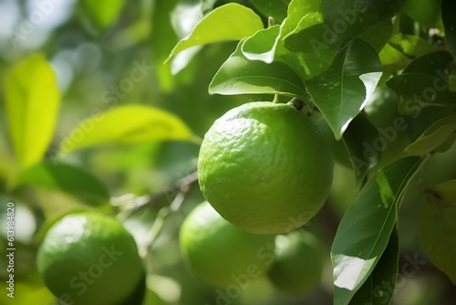 Lime Tree Harvest, Close Up: AI Generated Image