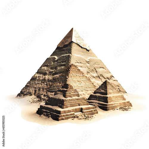 The Great Pyramids of Gyza isolated. Generative ai art
