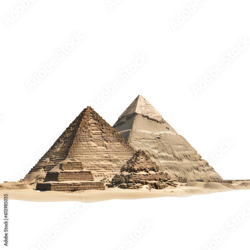 Fototapeta The Great Pyramids of Gyza isolated. Generative ai art