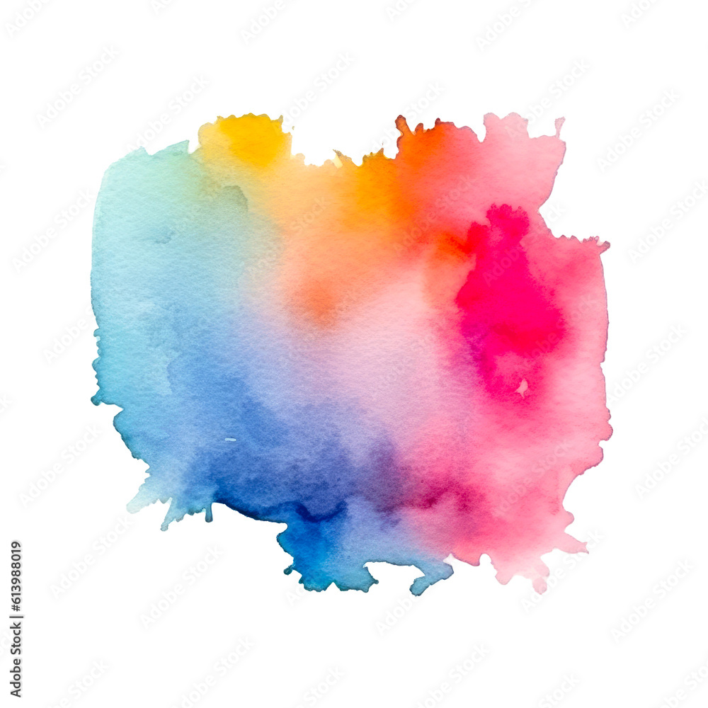 Pastel watercolor painting brush stroke isolated on transparent background. Generative ai