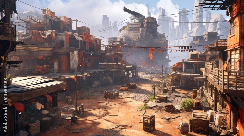 Survival City Game Environment Art