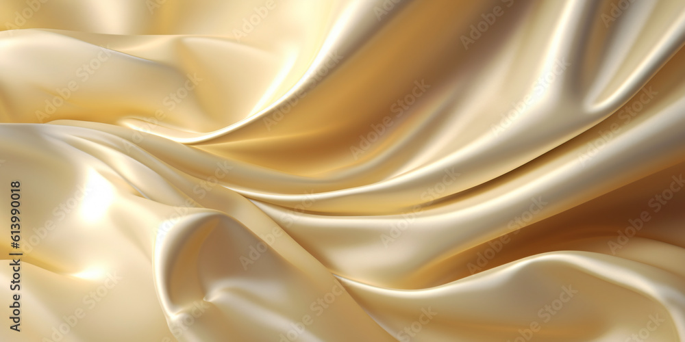 Fototapeta premium golden colored bright fabric like satin as background 