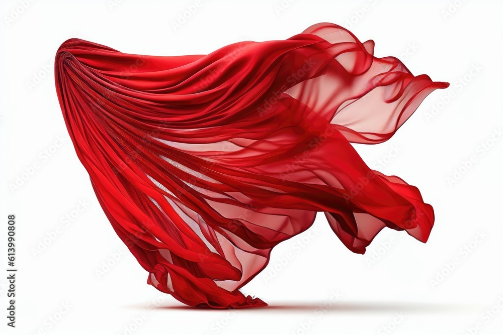 Abstract background of red wavy silk. Generative AI Abstract background of red wavy silk. Generative AI