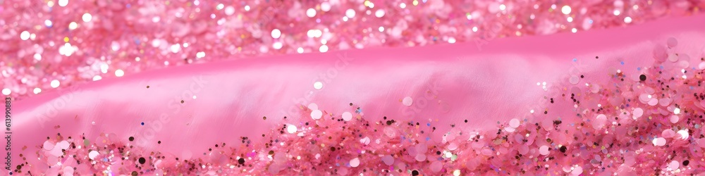 glittering pink background with silk