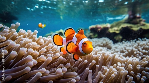 Clown fish with anemone Generative AI © pector