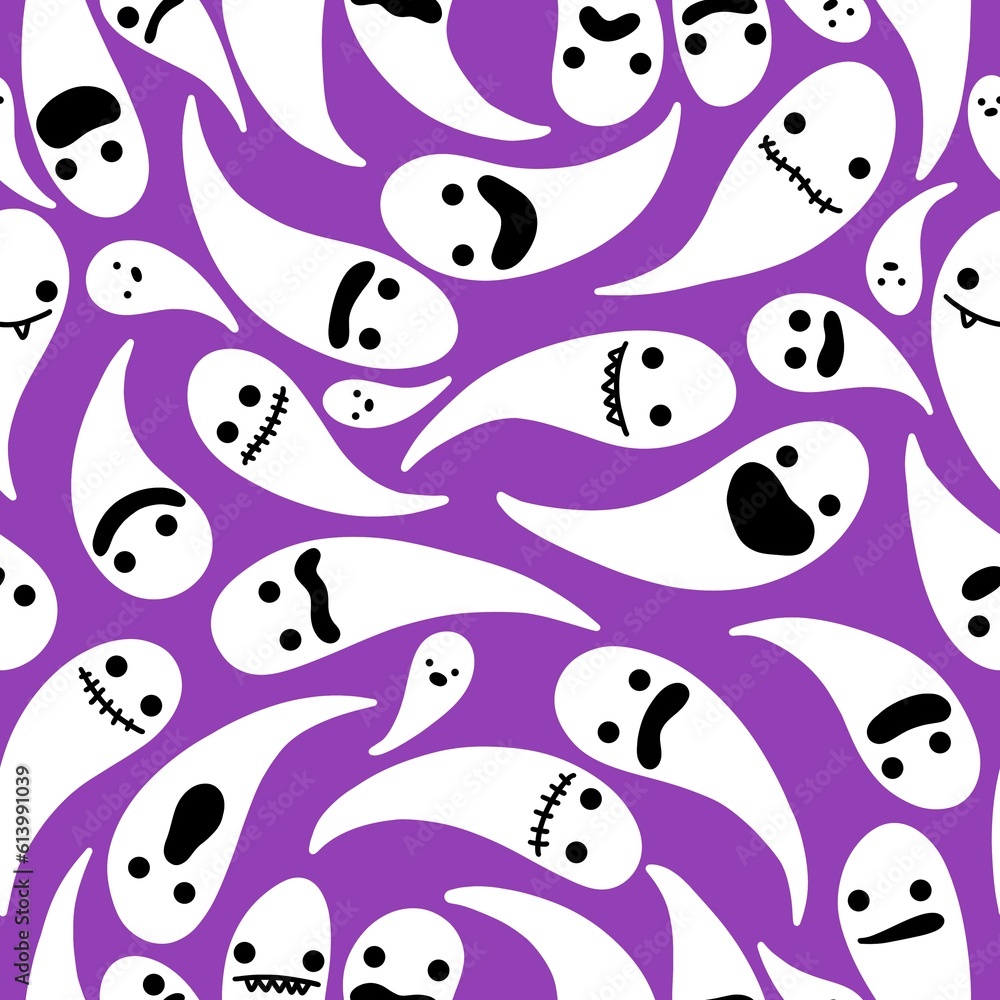 Halloween ghost seamless pattern for wrapping paper and linens and fabrics and kids clothes print Halloween ghost seamless pattern for wrapping paper and linens and fabrics and kids clothes print