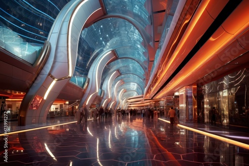 futuristic mall inside generative ai