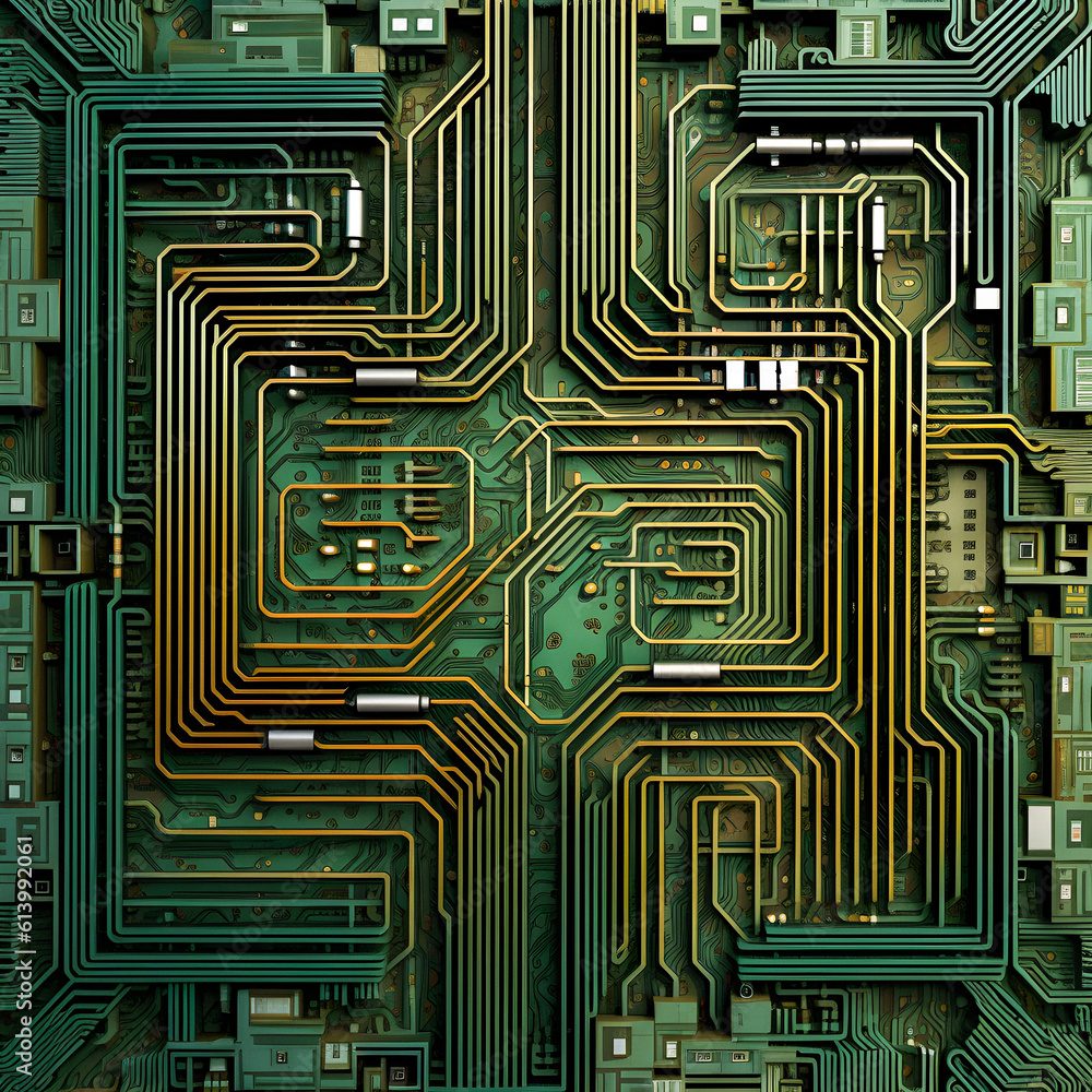 Intricate Circuit Board Maze - generative ai Intricate Circuit Board Maze - generative ai