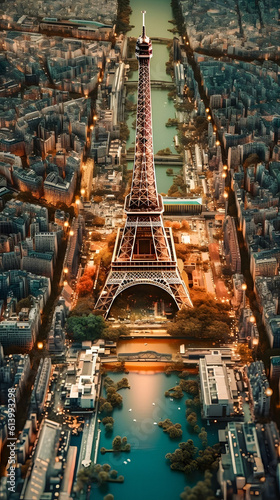 Fusion of Icons: The Eiffel Tower Embedded in a Motherboard - generative ai