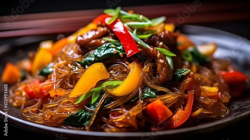 Japchae: Colorful Sweet Potato Noodle Stir-Fry photo