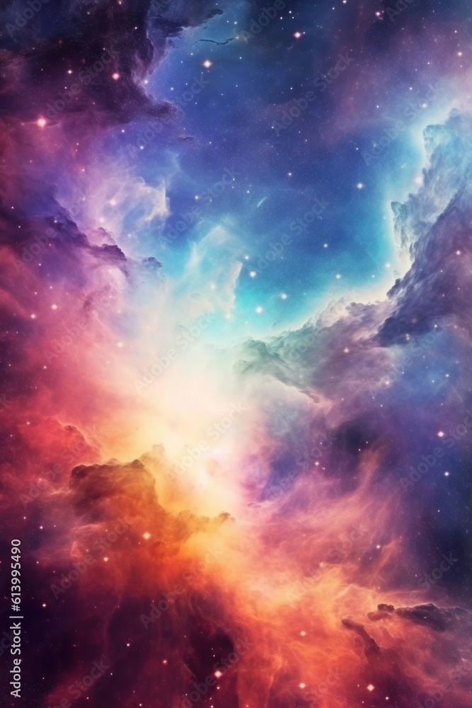 Fototapeta premium Colorful Space Background. Illustration AI Generative.