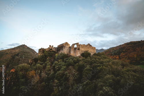 riuins of castle in the mountains
