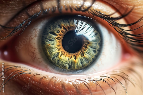 Closeup of a beautiful eye generative ai
