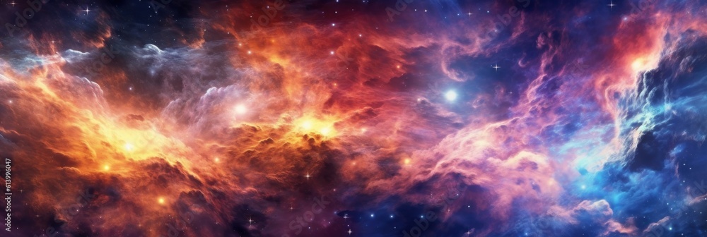 Fototapeta premium Colorful Space Background. Illustration AI Generative.