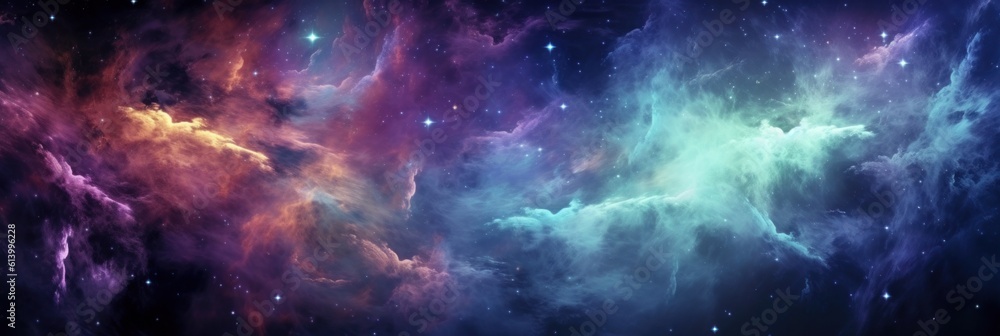 Fototapeta premium Colorful Space Background. Illustration AI Generative.