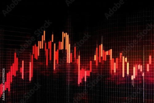 Financial stock market graph on technology abstract background for business idea and all art work design. Generative AI